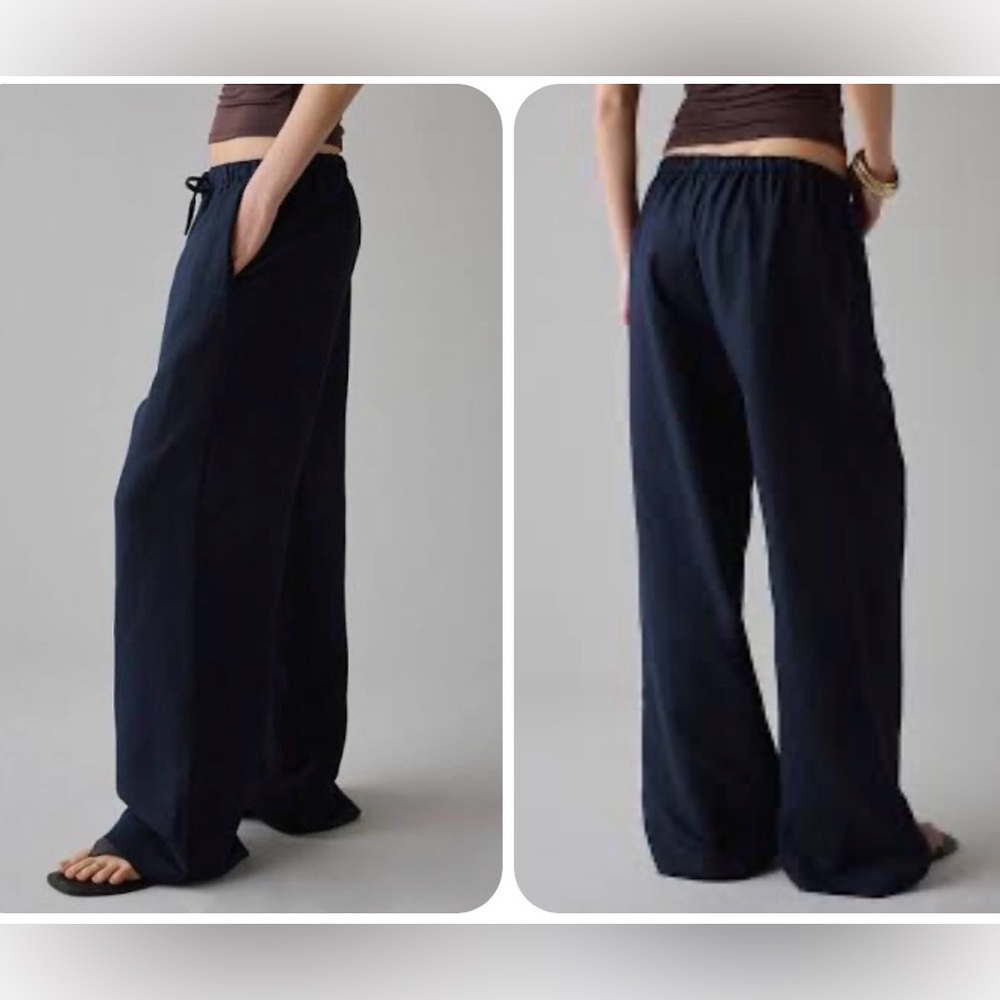 NWT New Lioness Idyllic Linen Cotton Low-Rise Straight Leg Pull On Pants Small - Picture 2 of 6